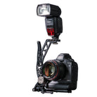 ProMediaGear BBGv2 Boomerang Flash Bracket on a Canon EOS 1DX II